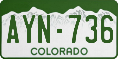 CO license plate AYN736