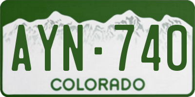 CO license plate AYN740