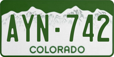 CO license plate AYN742