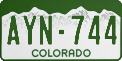 CO license plate AYN744