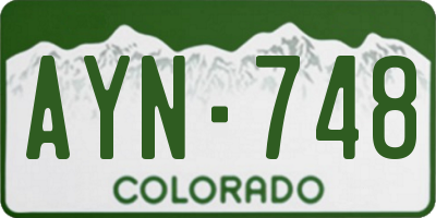 CO license plate AYN748