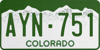CO license plate AYN751
