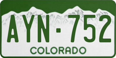 CO license plate AYN752