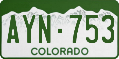 CO license plate AYN753