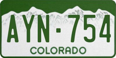 CO license plate AYN754