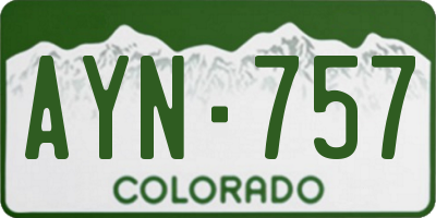 CO license plate AYN757