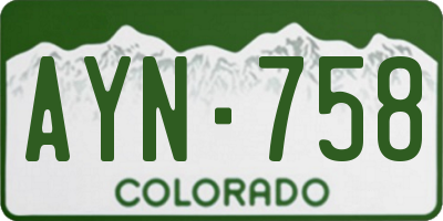 CO license plate AYN758