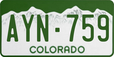 CO license plate AYN759