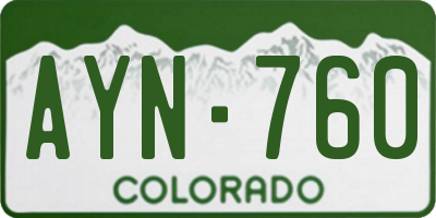 CO license plate AYN760