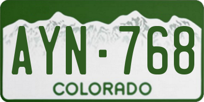 CO license plate AYN768