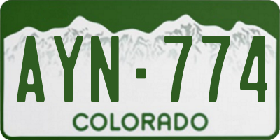CO license plate AYN774