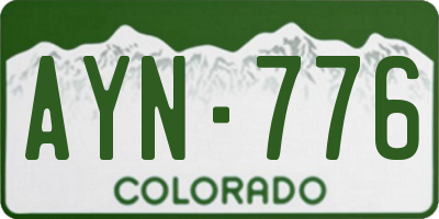 CO license plate AYN776