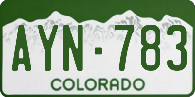 CO license plate AYN783