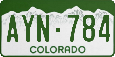 CO license plate AYN784