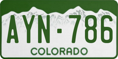 CO license plate AYN786