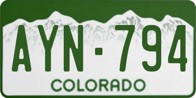 CO license plate AYN794