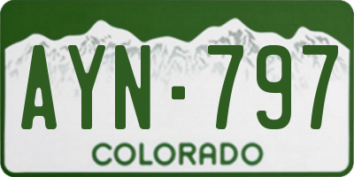 CO license plate AYN797