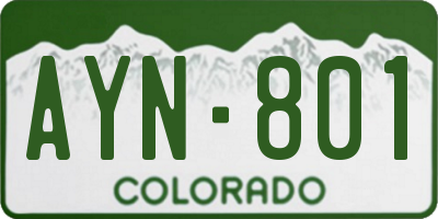 CO license plate AYN801