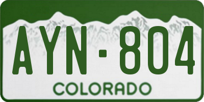 CO license plate AYN804