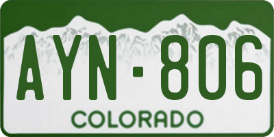 CO license plate AYN806