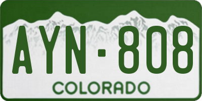 CO license plate AYN808