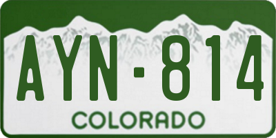 CO license plate AYN814