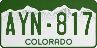 CO license plate AYN817