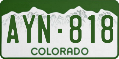 CO license plate AYN818