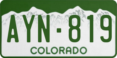 CO license plate AYN819