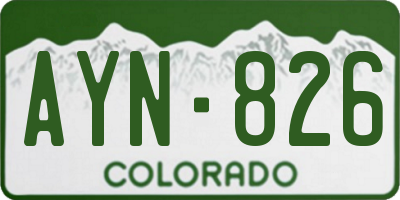 CO license plate AYN826