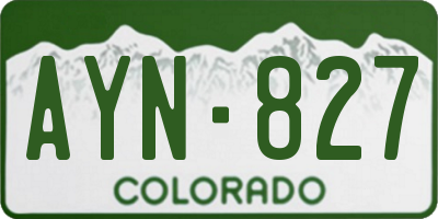 CO license plate AYN827