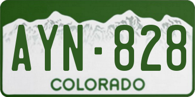 CO license plate AYN828