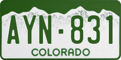 CO license plate AYN831