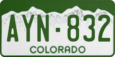 CO license plate AYN832