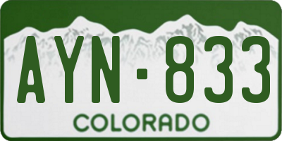 CO license plate AYN833