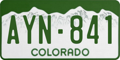 CO license plate AYN841