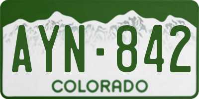 CO license plate AYN842