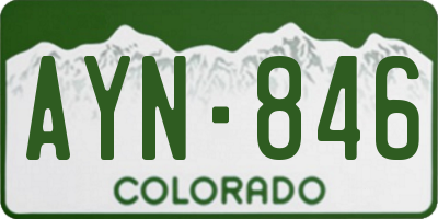 CO license plate AYN846