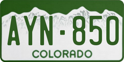 CO license plate AYN850