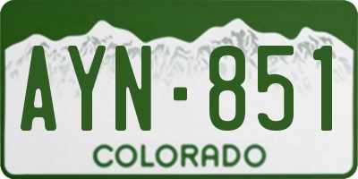 CO license plate AYN851