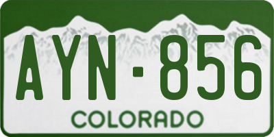 CO license plate AYN856