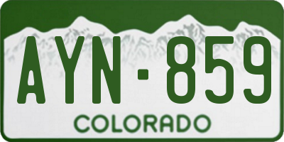 CO license plate AYN859