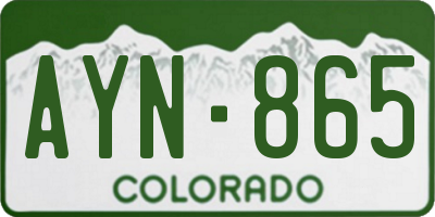 CO license plate AYN865