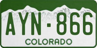 CO license plate AYN866