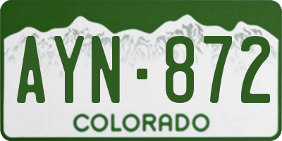 CO license plate AYN872