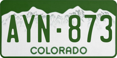 CO license plate AYN873