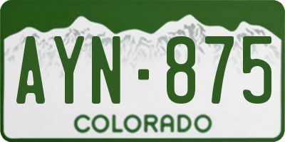 CO license plate AYN875