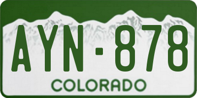 CO license plate AYN878