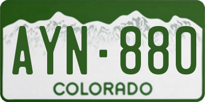 CO license plate AYN880