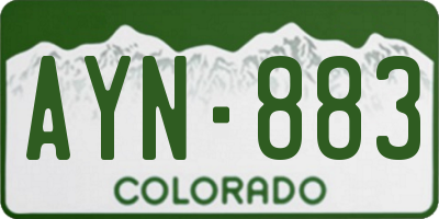 CO license plate AYN883